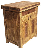 Santa Clara Wire Brush Bathroom Vanity Metal Doors, 36"x20"x32", Real Drawer