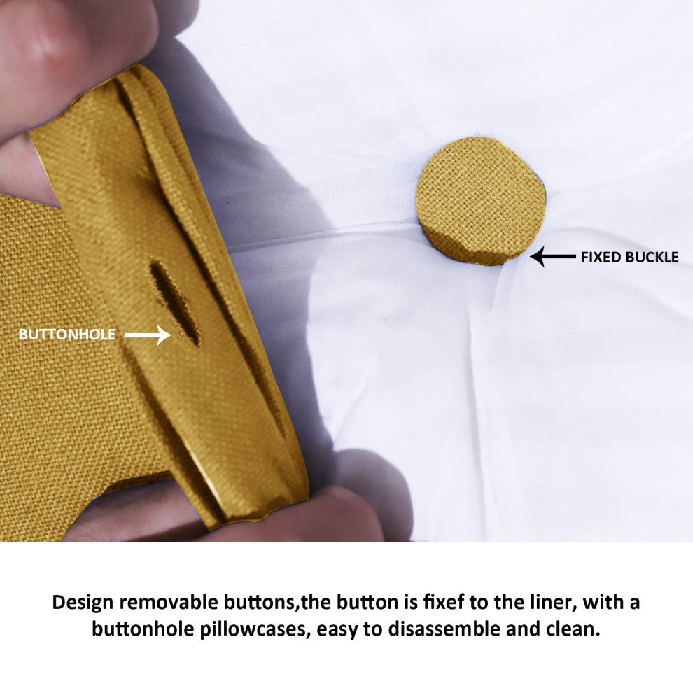 Bed Wedge Pillow, Daybed Back Support, Lumbar Pillow, Reading Wedge, Linen Gold, 76x20x8