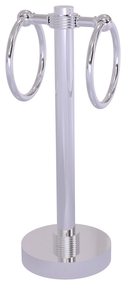 Vanity Top 2 Towel Ring with Groovy Accents, Polished Chrome