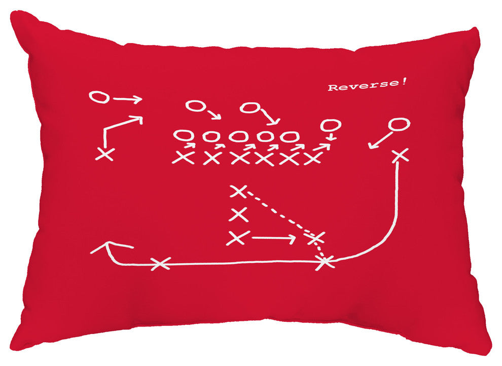 Reverse! 14"x20" Abstract Decorative Outdoor Pillow, Red
