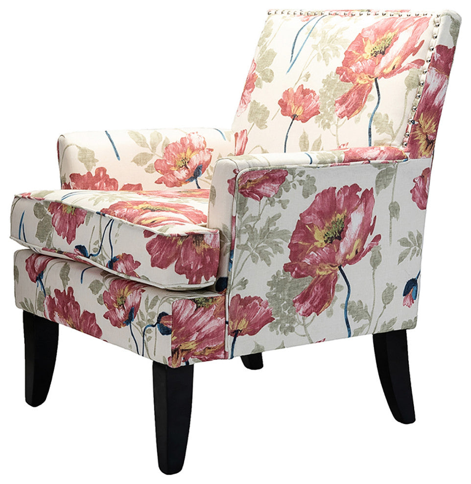 Herrera Classic Armchair With Pattern, Pink Floral