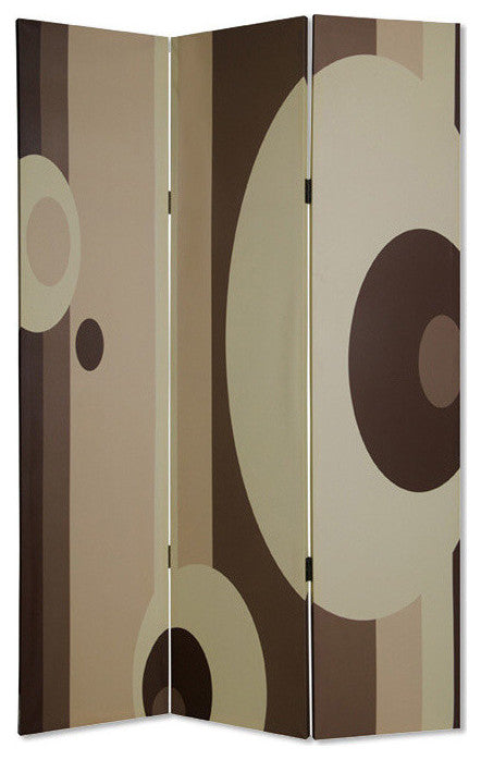 48" X 72" Multi Color Wood Canvas 3 Panel Screen