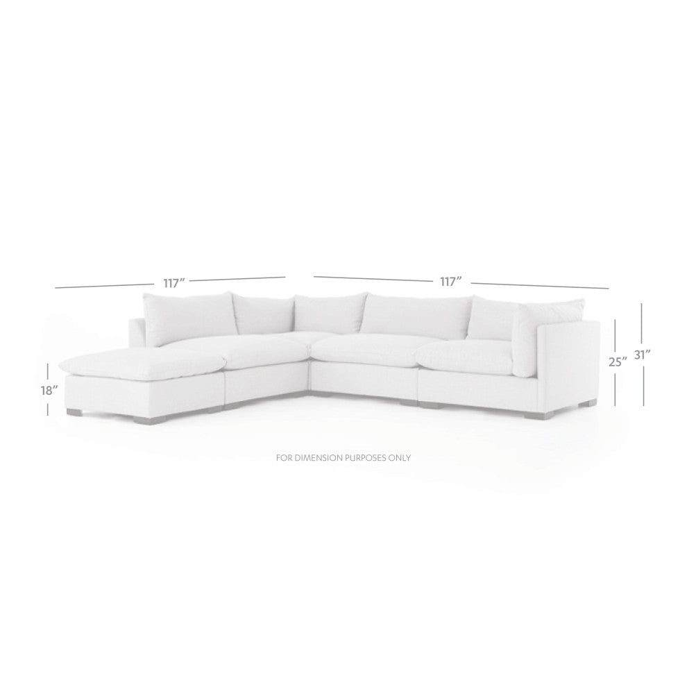 Westwood 4 Pc Laf Sectional With Ottoman