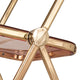 Lawrence Acrylic Folding Chair With Gold Frame, Rose Pink