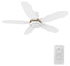 CARRO 48" Low Profile Ceiling Fan With Lights and Remote for Bedroom, Gold/White