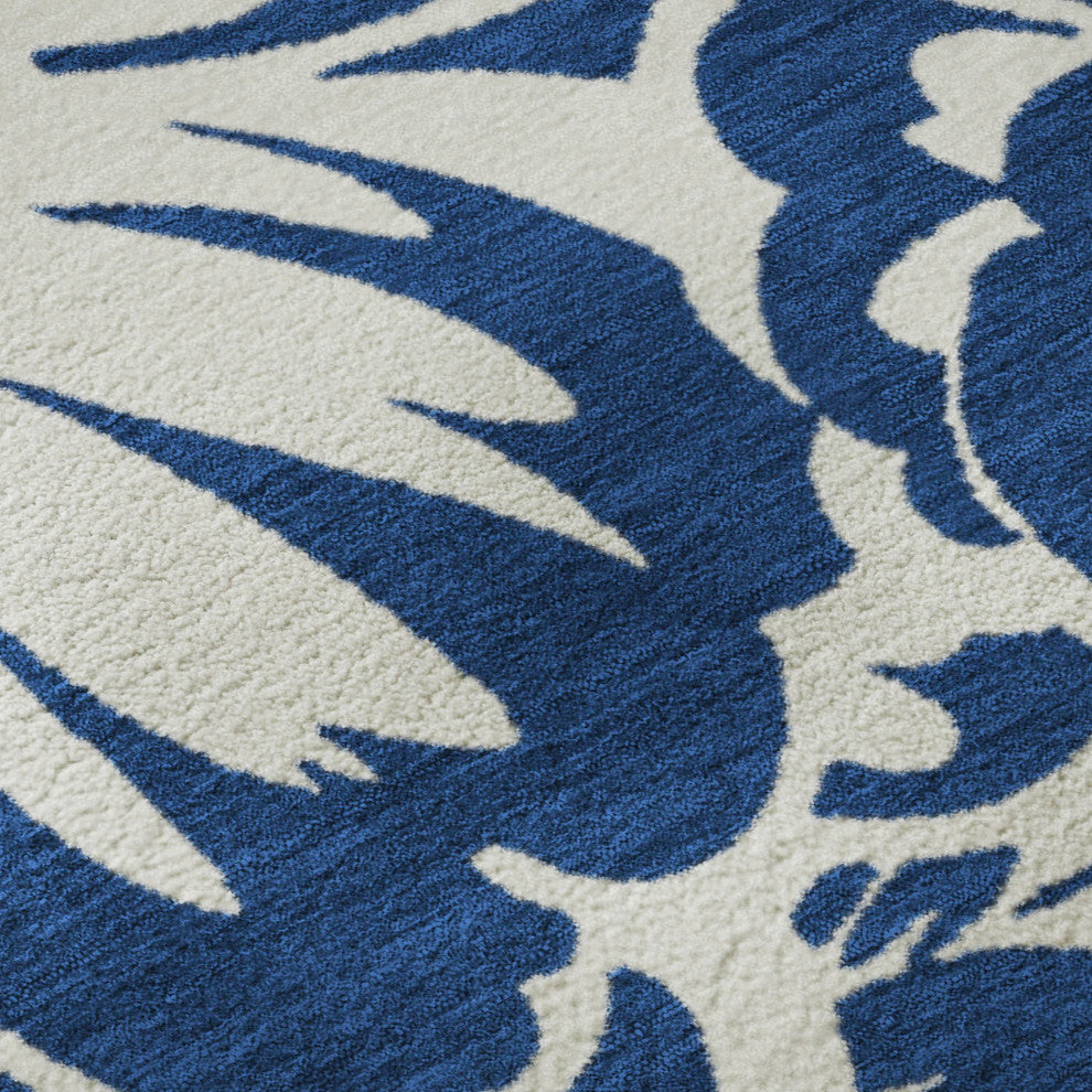 Premium Machine Washable Mayfield AMF551 Navy 3' x 5' Rug