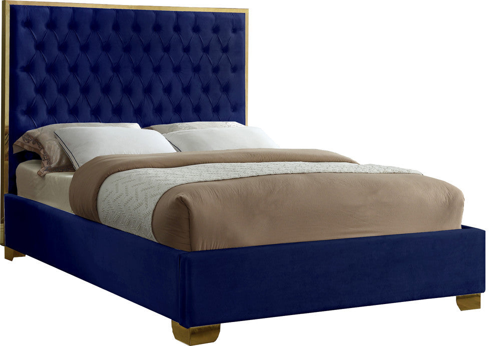 Lana Velvet Bed, Navy, Queen