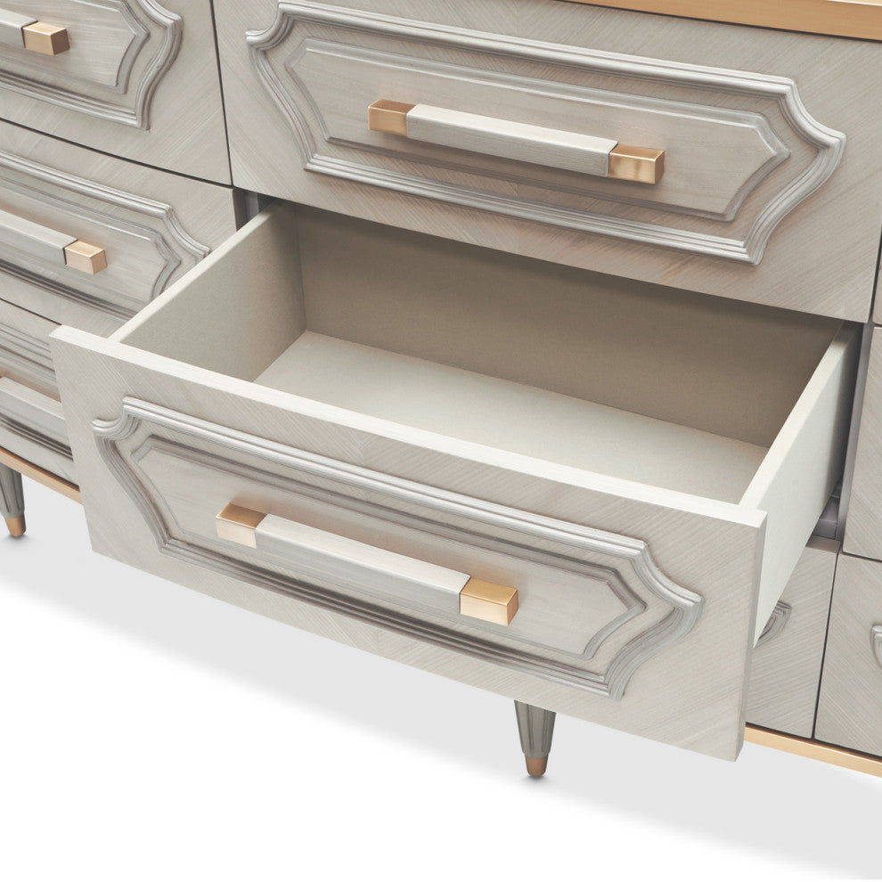 St. Charles Dresser With Mirror, Dove Gray