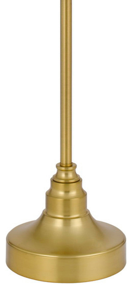 Benzara BM272207 60" Metal Curved Floor Lamp, Adjustable Dome Shade, Brass