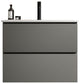 Wall-Mounted Bathroom Vanity Set with Ceramic Sink with one faucet hole, Gray