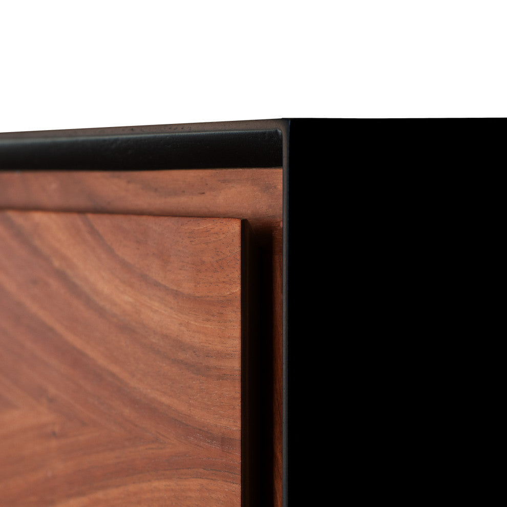 Barcelo Chest - Black and Wood Finish