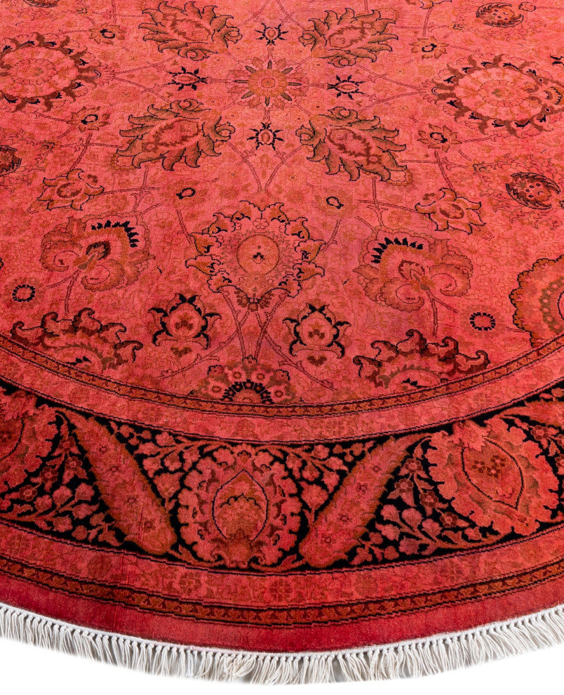 Overdyed One-of-a-Kind Hand-Knotted Area Rug Pink, 6' 1" x 6' 1"