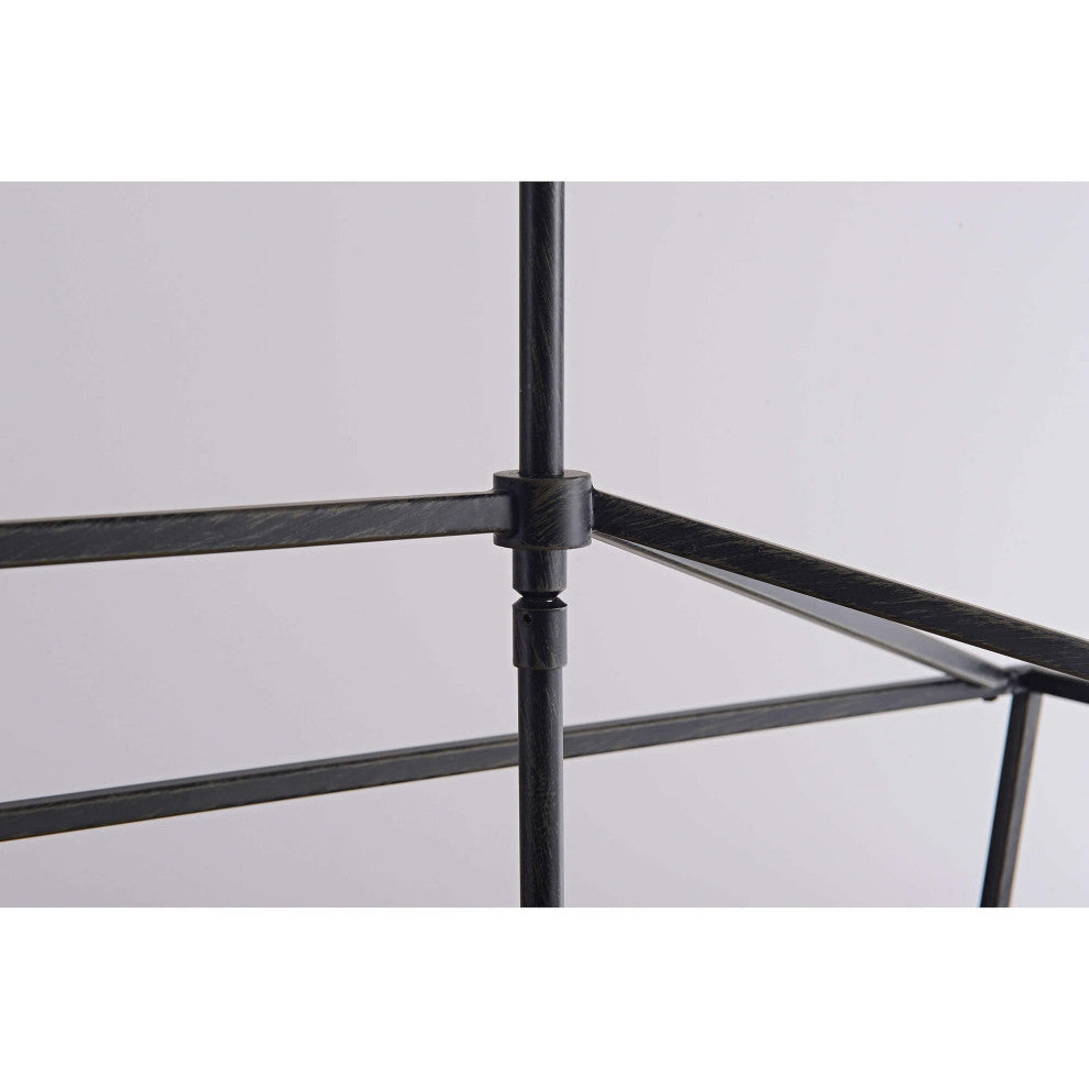 Iris 8-Light Antique Black Rectangle Candle Chandelier