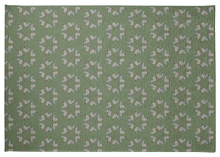 Chickens-go-round Easter Chenille Rug, Laurel Tree Green, 5'x7'