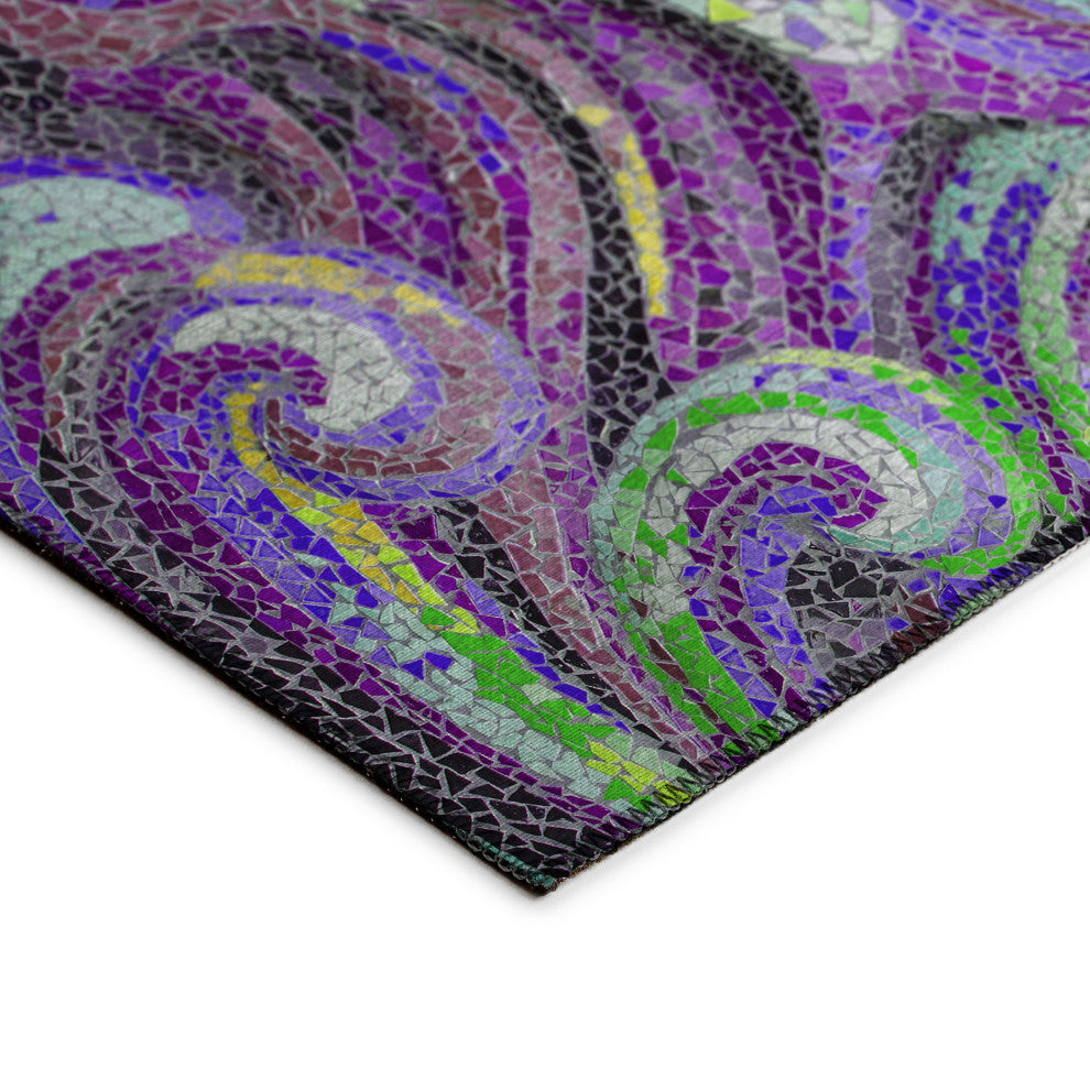 Indoor/Outdoor Seabreeze SZ14 Violet Machine Washable 9' x 12' Rug