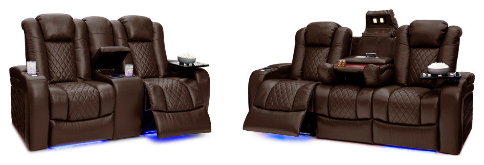 Seatcraft Euphoria Home Theater Seating, Brown, Loveseat and Sofa