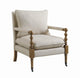 Benzara BM196738 Wooden Accent Chair with Manchette Armrest, Beige & Brown