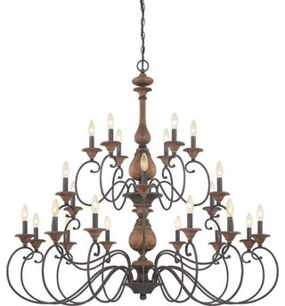 Quoizel ABN5024RK 24 Light Chandelier Auburn Rustic Black