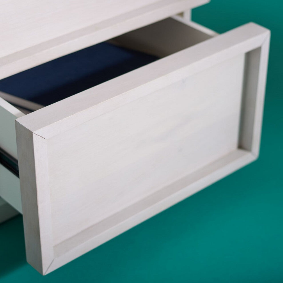 Safavieh Couture Zeus 2 Drawer Nightstand, White Wash