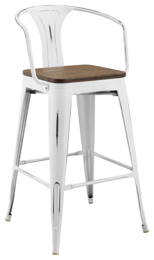 Modern White Promenade Bar Stool