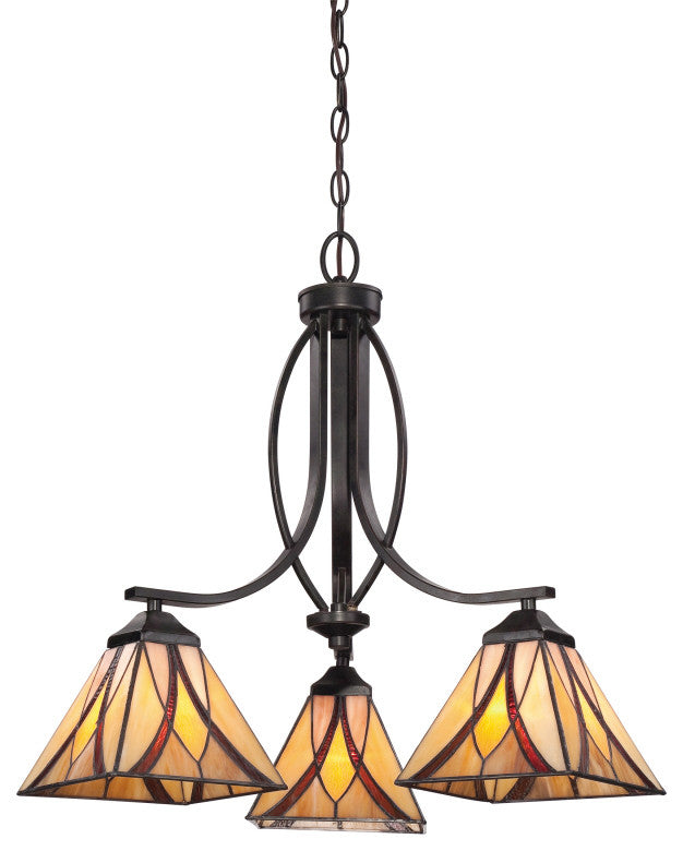 Asheville 3-Light Chandelier, Valiant Bronze