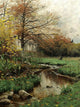 Tile Mural, Autumn Leaves By Peder Monsted Trees Birds Stream Ceramic, Matte