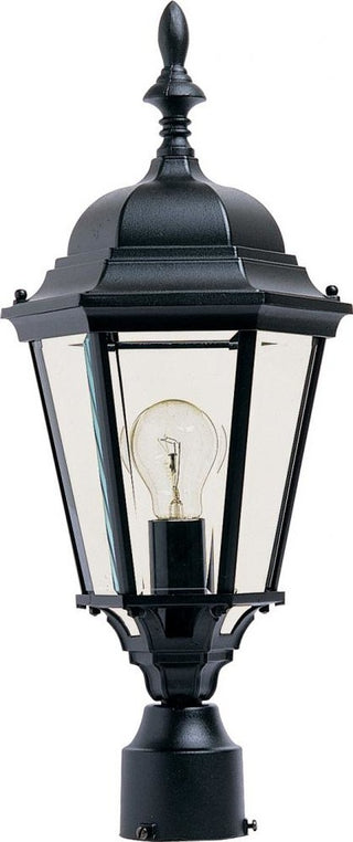 Maxim Westlake One Light Black Clear Glass Post Light