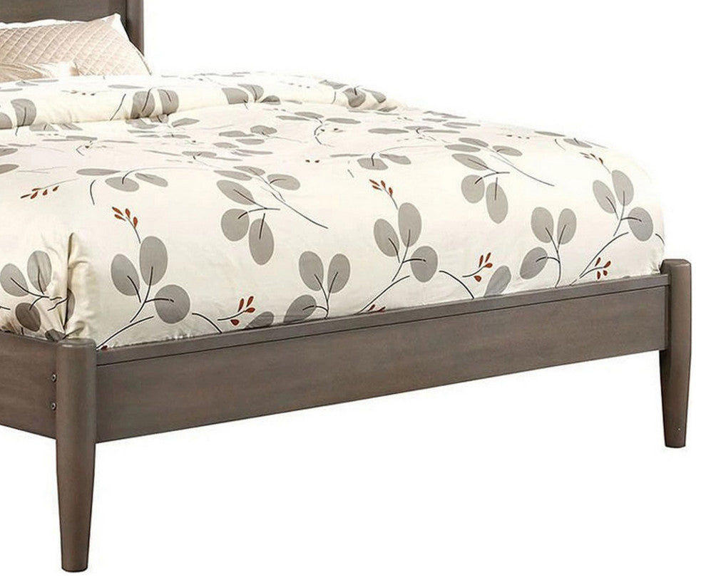 Benzara BM217643 Wooden California King Size Bed With Panel Headboard, Gray