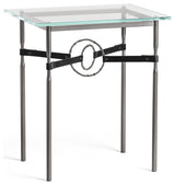 Equus Side Table, Dark Smoke Finish, Dark Smoke Accents, Black Leather Strap