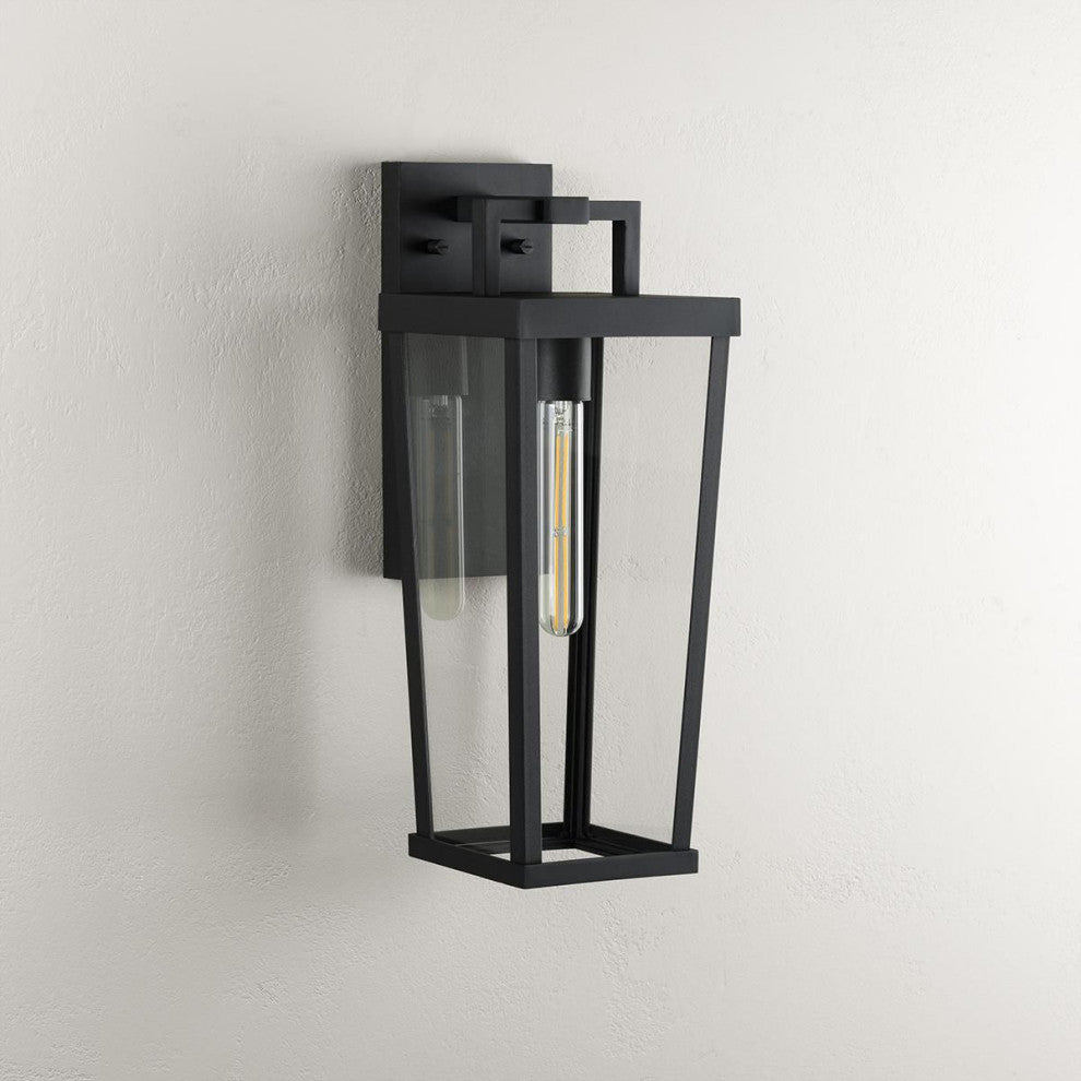 Tryon One-Light Black New Traditional Outdoor Wall Lantern, 7x7x18"