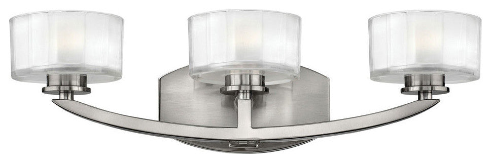 Hinkley Meridian Three Light Vanity, Brushed Nickel
