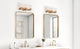 LNC 3-Light Gold Modern Bathroom Vanity Light, Seeded Glass
