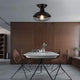 Vintage Industrial Semi Flush Mount Ceiling Light Fixture Farmhouse Black Cage