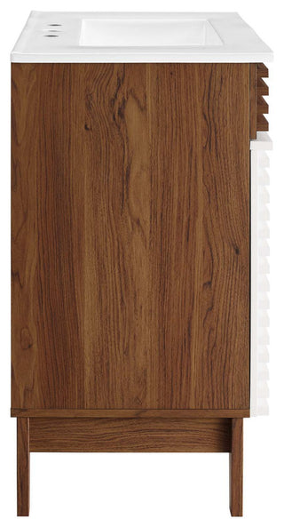 Render 30" Bathroom Vanity Cabinet, White Walnut White