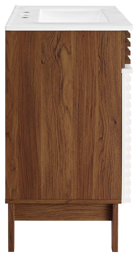 Render 30" Bathroom Vanity Cabinet, White Walnut White