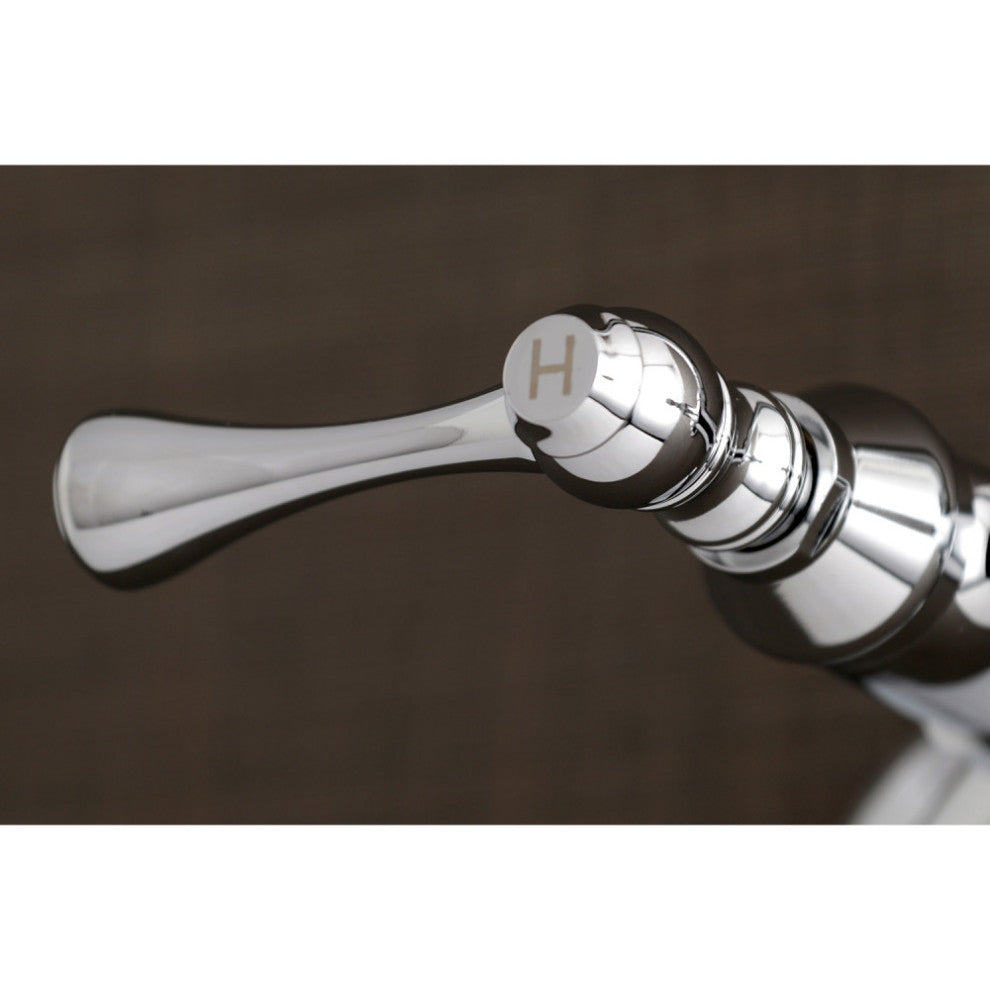 Kingston Brass 2-Handle Wall Mount Laundry Faucet, Polished Chrome