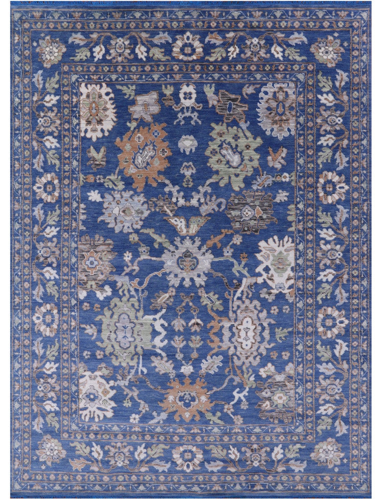 Hand-Knotted Turkish Oushak Wool Rug 9' 1" X 12' 3" - Q15949