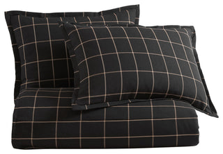 Windowpane Plaid Comforter Set, 3PC, Black, Twin