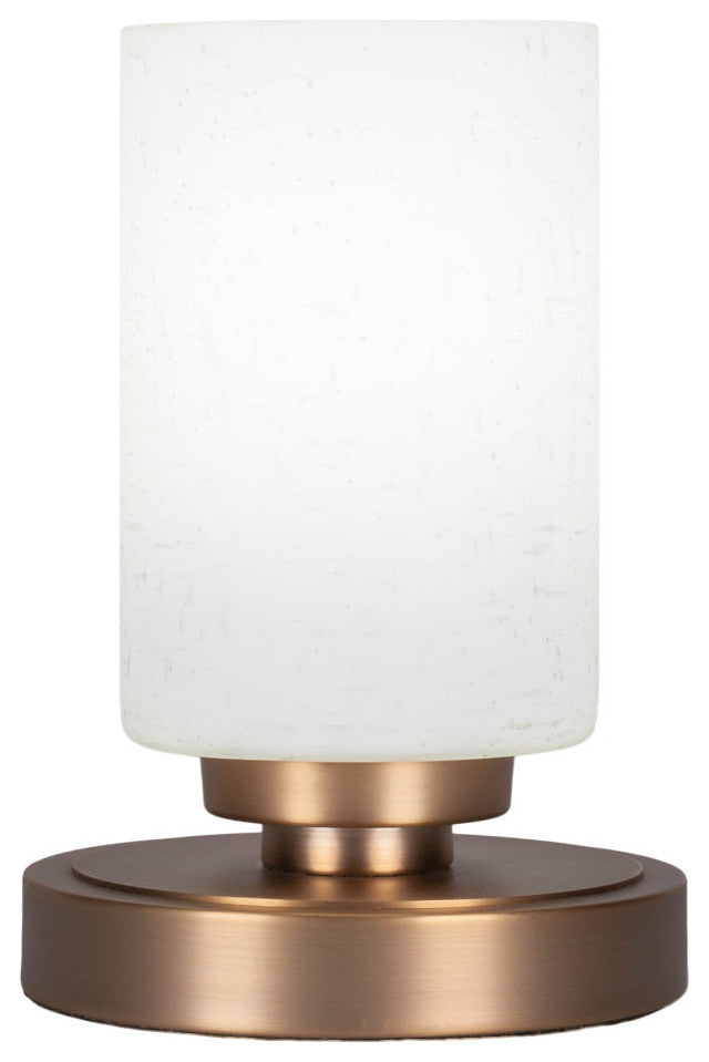 Luna 1-Light Table Lamp, New Age Brass/White Muslin