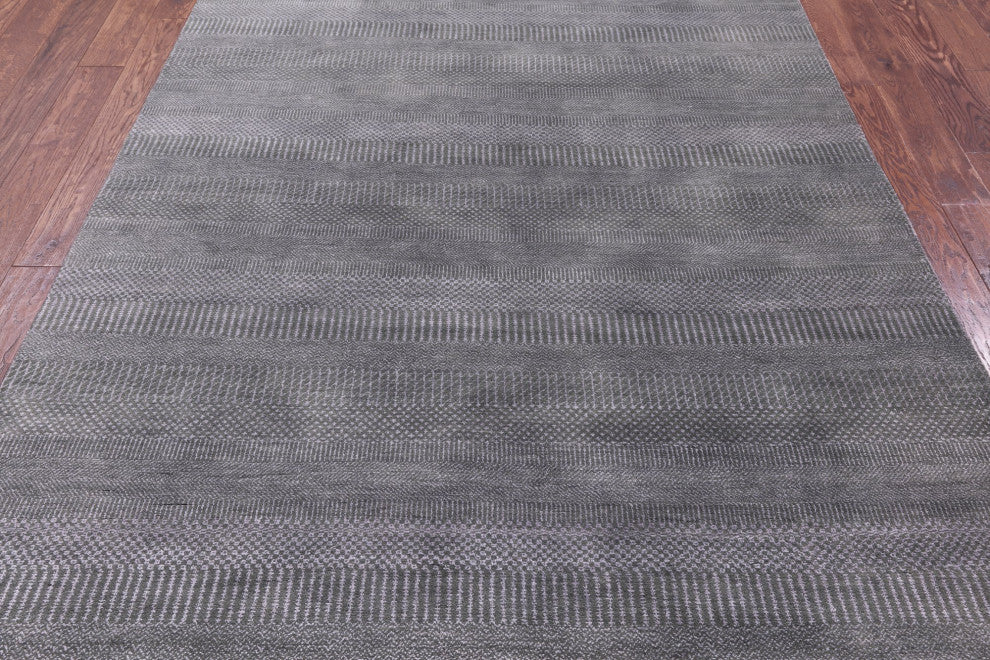 6' 0" X 9' 2" Savannah Grass Wool and Silk Hand Knotted Rug Q11384