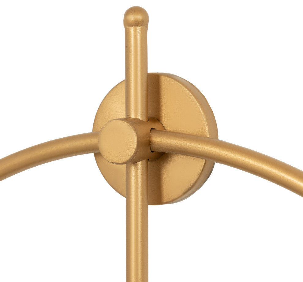 Lidor Metal Wall Clock, Gold, 22x25
