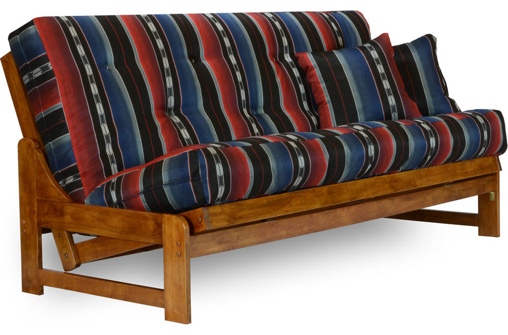Arden Futon Set, Frame, Premium 8" Mattress, Full, Taos Ruby