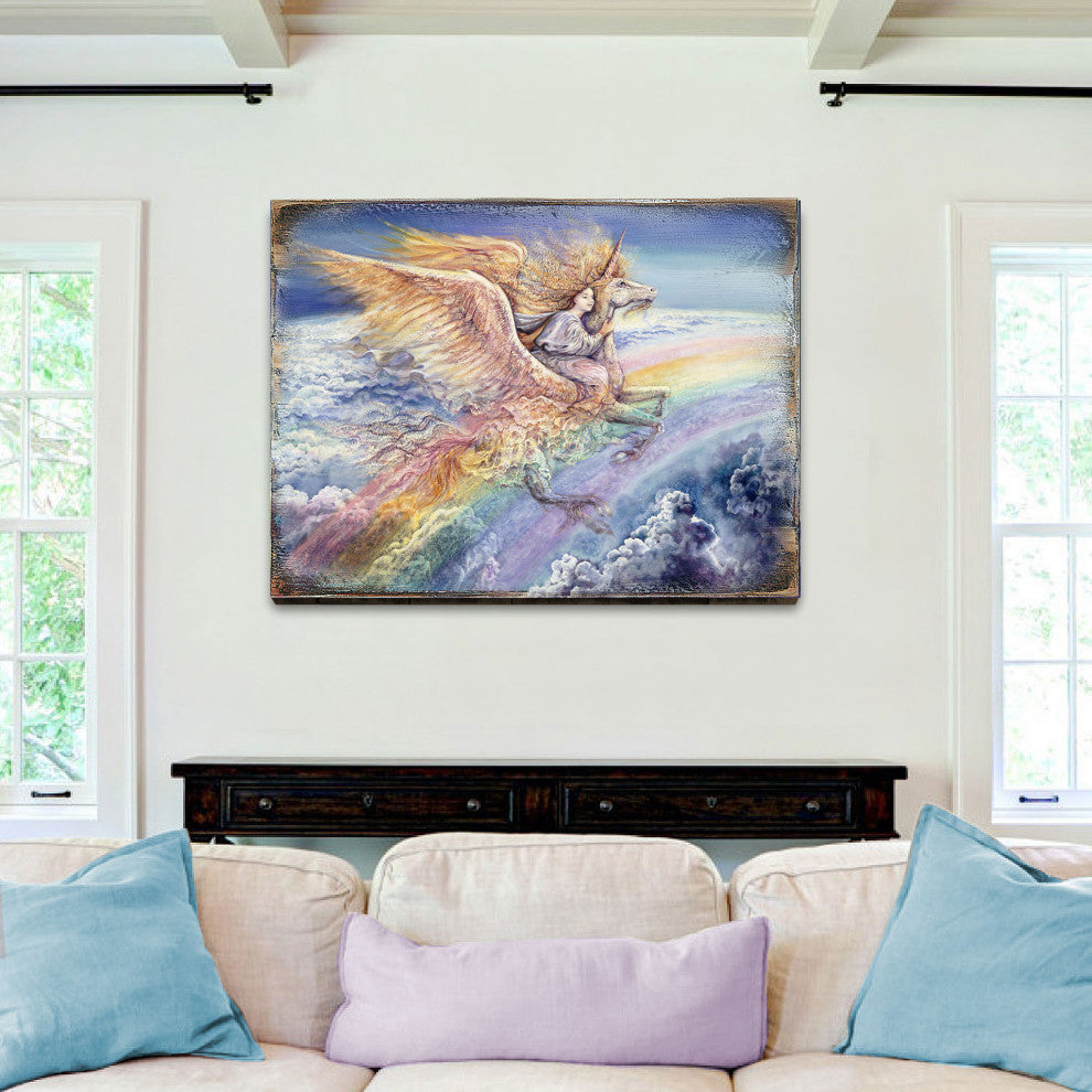 Flight to Aquarius Wall and Table Top Wooden Decor, 18x12