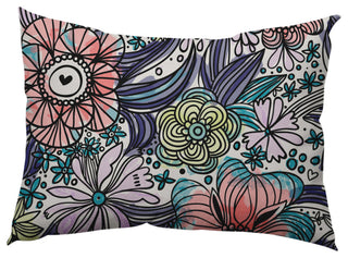 Flower Melange Decorative Throw Pillow, Explorer Blue, 14"x20"