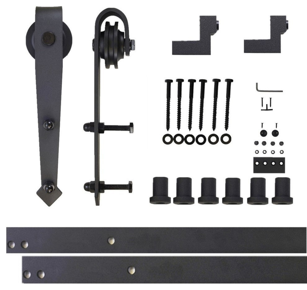 Single Sliding Barn Door Hardware Kit, Arrow Design