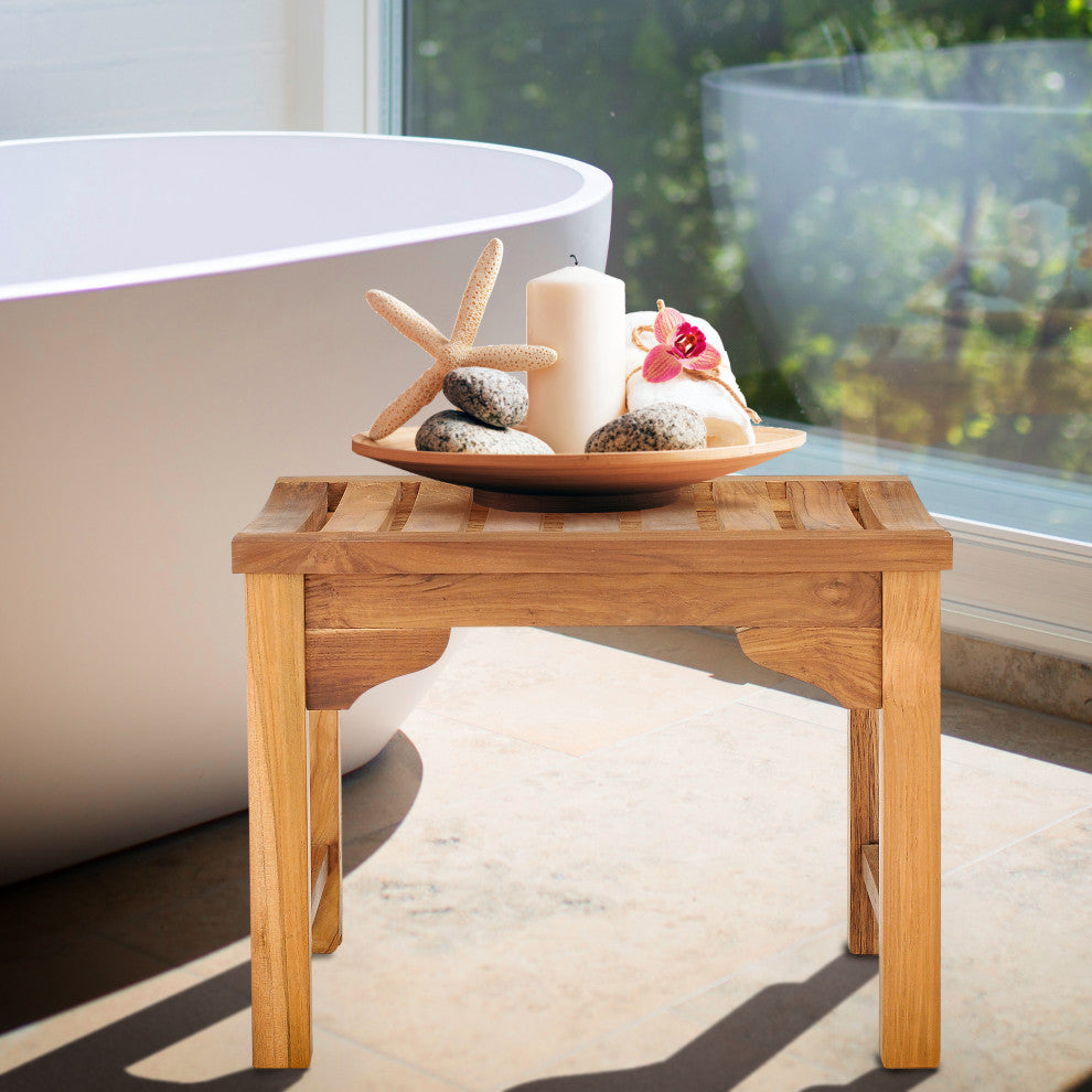 Teak Wood Santa Cruz Shower Stool, 2 Foot