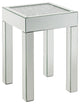 Benzara BM250372 End Table With Faux Acrylic Diamond Top and Block Legs, Silver