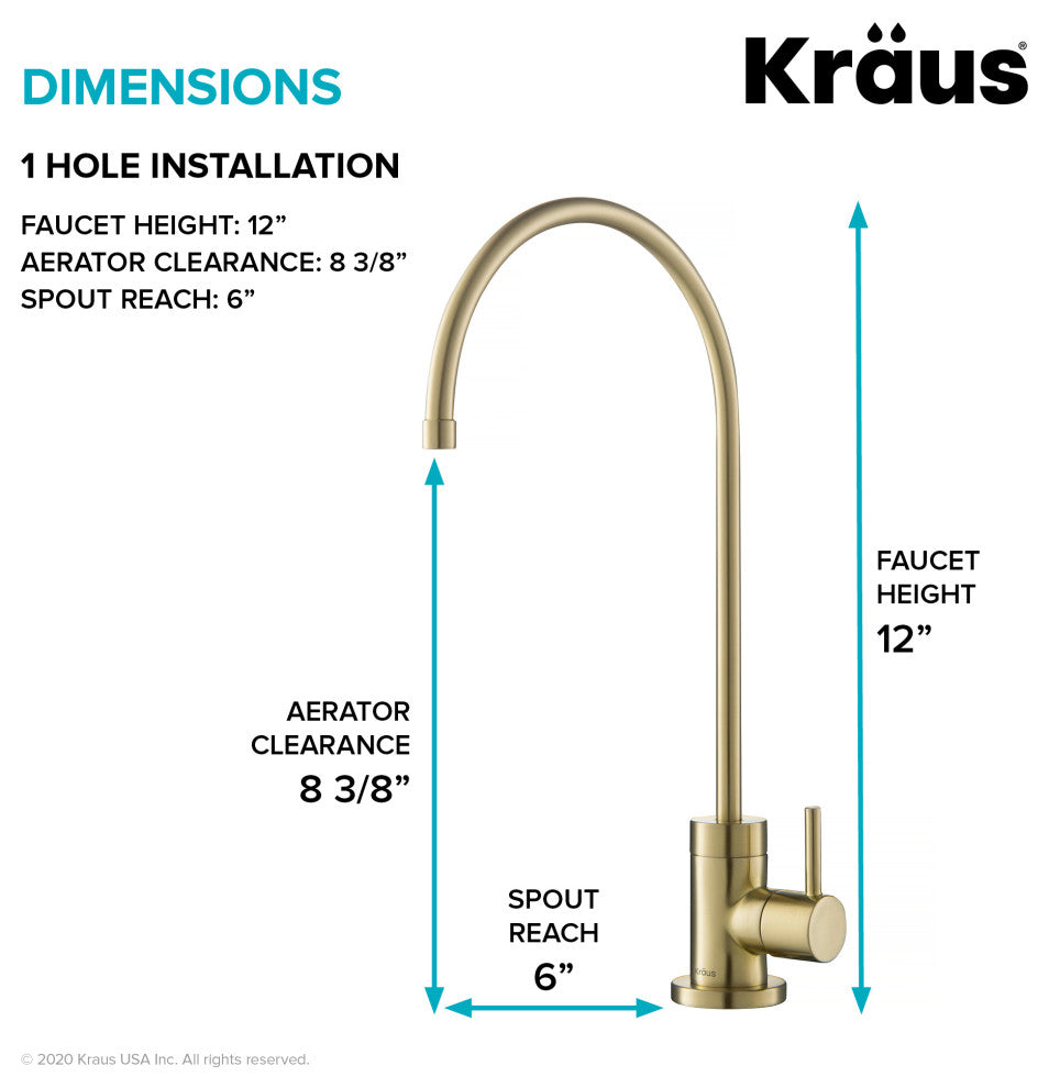 Purita Drinking Water Dispenser Beverage Kitchen Faucet, BG Brushed Gold