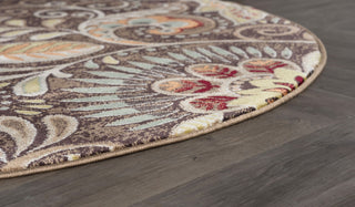 Giselle Transitional Floral Area Rug, Brown, 7'10'' Round