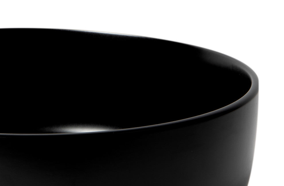 ALFI brand ABC907-BM Black Matte 15" Round Above Mount Ceramic Sink